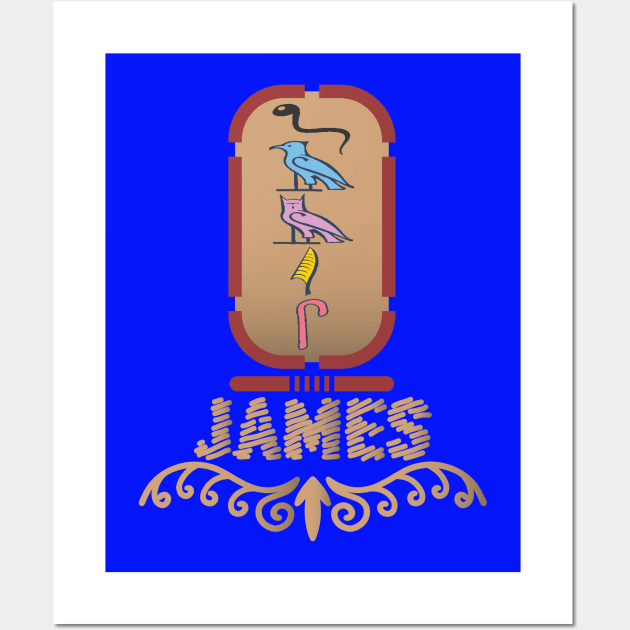 JAMES-American names in hieroglyphic letters-James, name in a Pharaonic Khartouch-Hieroglyphic pharaonic names Wall Art by egygraphics